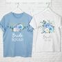 Bride To Be Blue Floral And Silver T Shirt, thumbnail 2 of 3