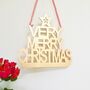 Large Gold Merry Christmas Hanging Sign, thumbnail 1 of 5