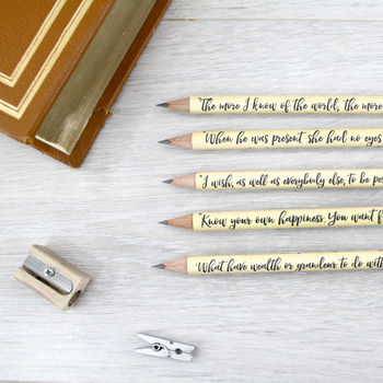 Personalised Sense And Sensibility Quote Pencils, 2 of 6