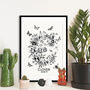 Personalised Monochrome Floral Initial Print, thumbnail 3 of 11