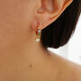 Pastel Stone Heart Charm Hoop Earrings, thumbnail 6 of 8