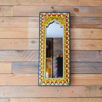 Yellow Indian Panel Mirror, 5 of 12