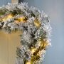 Pre Lit Snow Flocked Pine Christmas Garland, 6ft, LED Lights, thumbnail 3 of 3