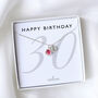 30th Birthday Gift For Her – Sterling Silver Birthstone And Personalised Numer Charm Necklace, thumbnail 1 of 7