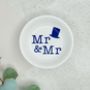 Mr And Mr Top Hat Wedding Ring Or Cufflinks Dish, thumbnail 1 of 4