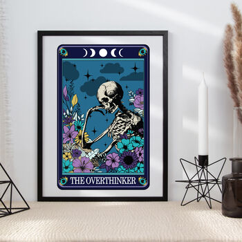 Tarot Style Typographical Print The Overthinker, 4 of 6