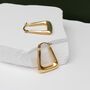 9ct Yellow Gold Triangle Hoop Earrings, thumbnail 2 of 4