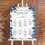 Blue And Gold Leaves Wedding Seating Plan, thumbnail 2 of 4