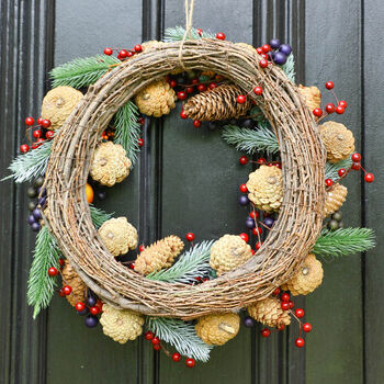 Personalised Winter Forest Fruits Christmas Wreath, 4 of 5