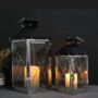 Set Of Two Black Silver Stainless Steel Candle Lanterns, thumbnail 4 of 6