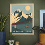 Personalised Autumn Cabin In The Mountains Art Print (Unframed), thumbnail 1 of 4