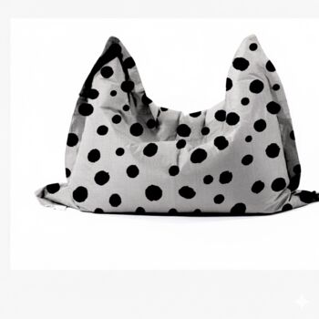 Hand Painted And Re Purposed Linen Large Floor Cushion Polka Dot, 4 of 12