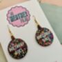 Rainbow Bauble 'Birthday Girl' Glitter Earrings / Rainbow Party Jewellery Birthday Gift For Her / Multi Colour Glitter Statement Confetti Jewellery, thumbnail 2 of 5