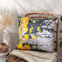 Charcoal Grey With Yellow Cushion, Abstract Patterned, thumbnail 1 of 1