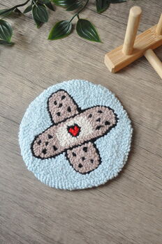 Funny Plaster Design Punch Needle Coaster, 4 of 5