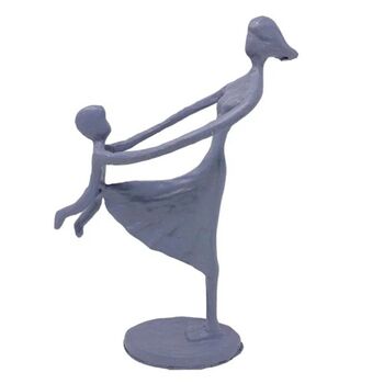 Mother And Child Swinging Iron Figurine 23cm, 4 of 5