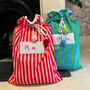 Luxury Personalised Striped Christmas Stockings, thumbnail 5 of 8