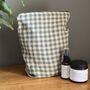 Sea Green Check Linen Toiletry Bag, thumbnail 3 of 4
