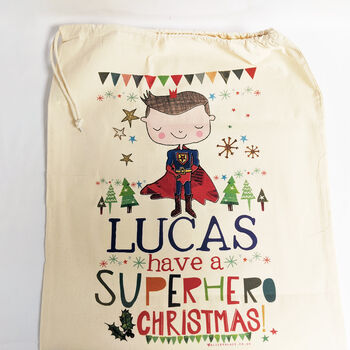 Personalised Superhero Christmas Gift Sack, 3 of 4
