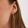 Sterling Silver Pave Spike Rhombus Drop Earring, thumbnail 3 of 8
