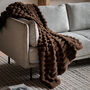 Ribbed Chocolate Brown Faux Fur Throw, thumbnail 1 of 4