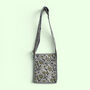 Mini Cross Body Bag | Grey And White Block Print Floral, thumbnail 1 of 5