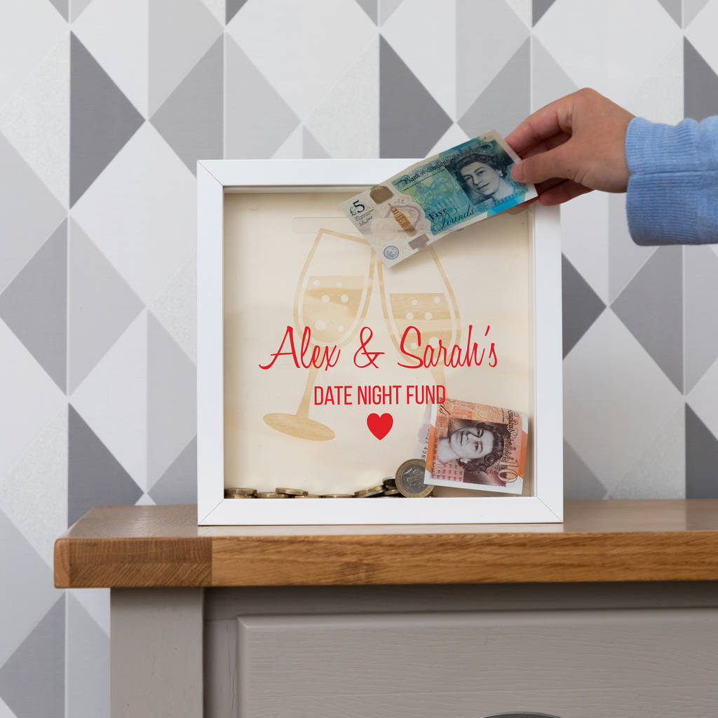 Personalised Date Night Fund Money Box Frame By Mirrorin