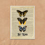Be Kind Butterfly Art On Words Wall Art Print, thumbnail 2 of 4