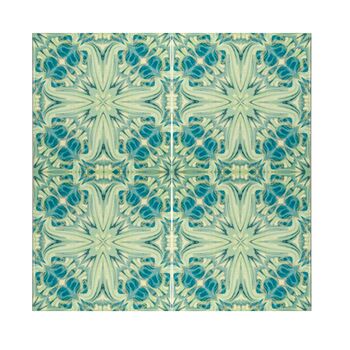 Blue Green William Morris Style Tile, 5 of 9