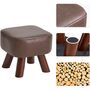 Solid Wood Stool Pouffe Chairs Padded Seat Footrest, thumbnail 5 of 6