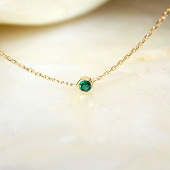 Emerald Solitaire On The Chain Neckace, 2 of 3