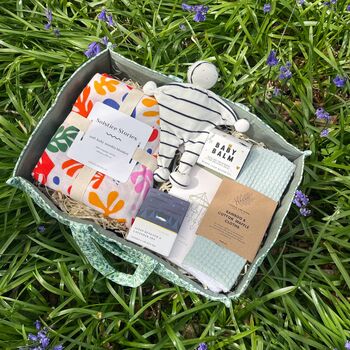 Spring Meadow Nappy Caddy New Baby Gift Hamper, 3 of 12