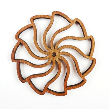 Set Of Four Wooden Wave Coasters In A Gift Box, 5 of 7