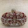 Handcrafted Red Velvet Oval Clutch Bag, thumbnail 5 of 5