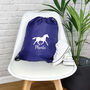 Kids Personalised Horse Drawstring Bag, thumbnail 1 of 6