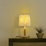 Table Bedroom Lamp With Palm Leaf Shade And Wooden Base, thumbnail 1 of 8