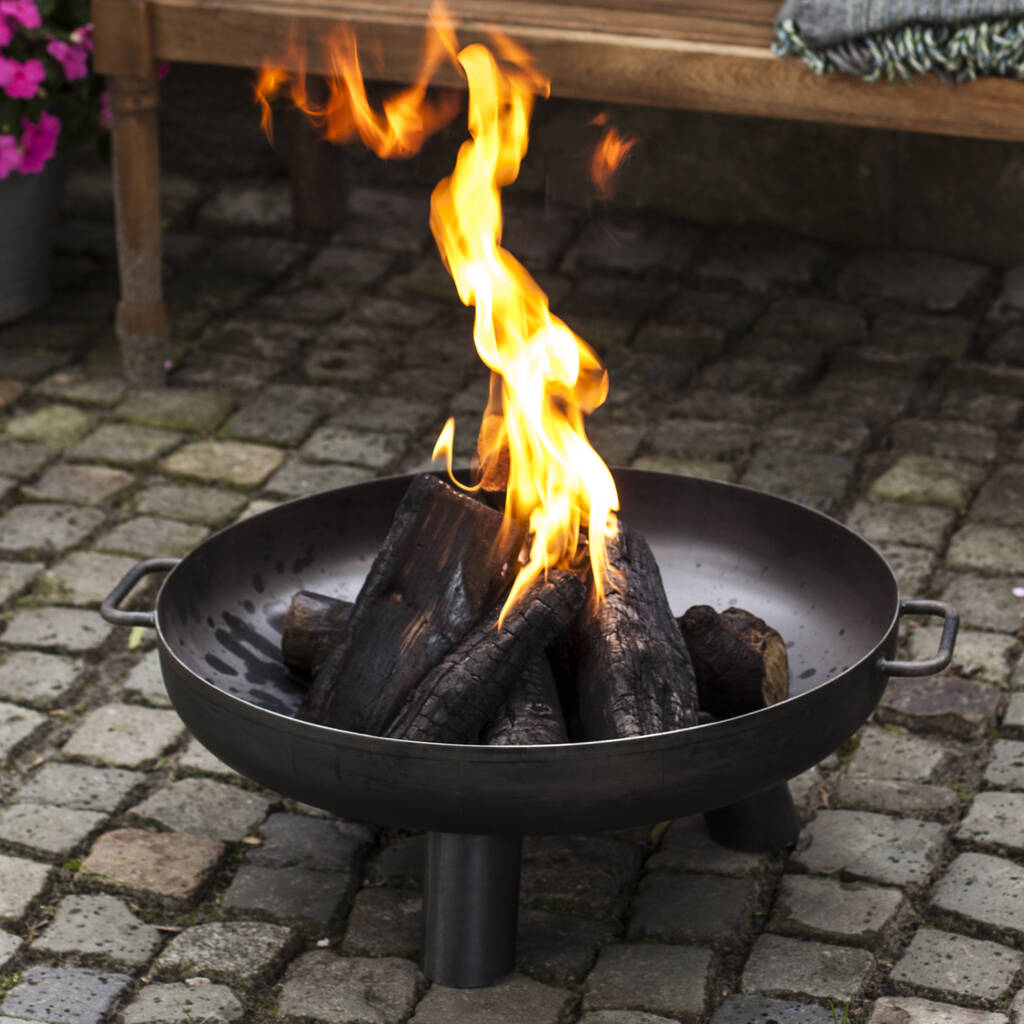 Black Steel Fire Pit With Handles By Marquis & Dawe