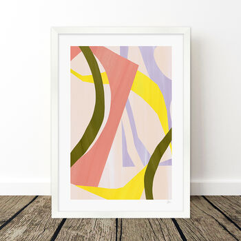Pastel Abstract Cut Out Shapes Prints Set Of Three, 7 of 10