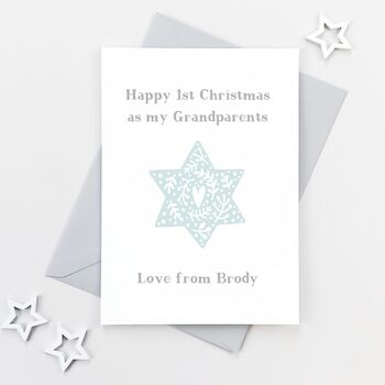 Intricate Star Grandparents First Christmas Card, 3 of 3