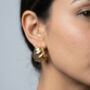 18 K Gold Plated Wide Wave Earrings, thumbnail 5 of 5