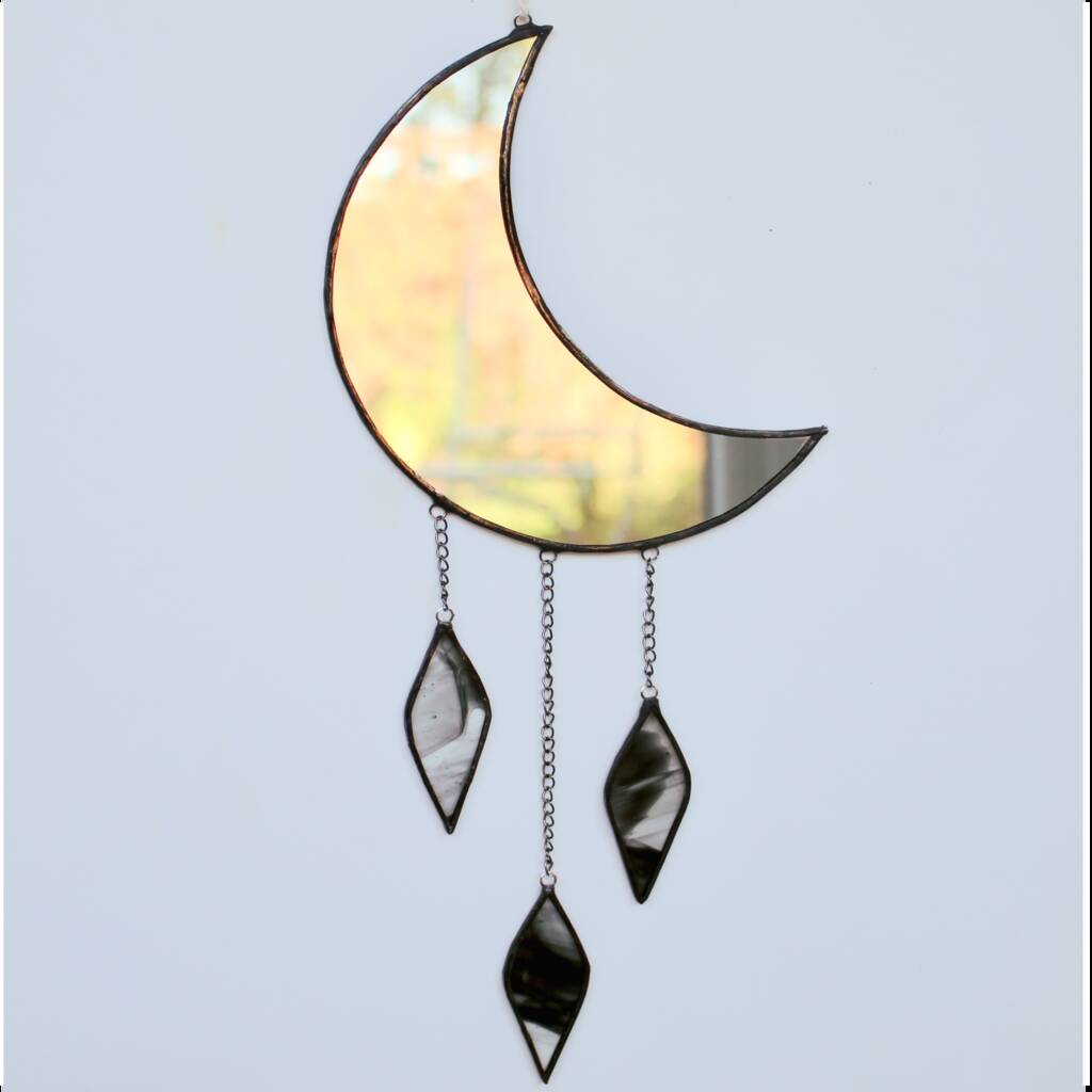 Moon Mirror With Glass Tassels, 1 of 6