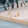 Sterling Silver Cz Flower Internally Threaded Flat Back, thumbnail 4 of 11