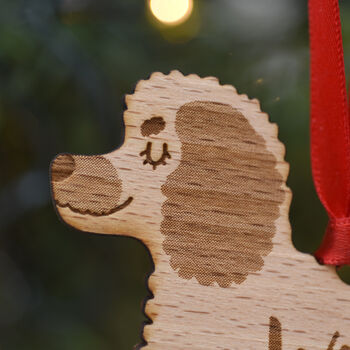 Personalised Cockapoo Wooden Christmas Dog Decoration, 3 of 4