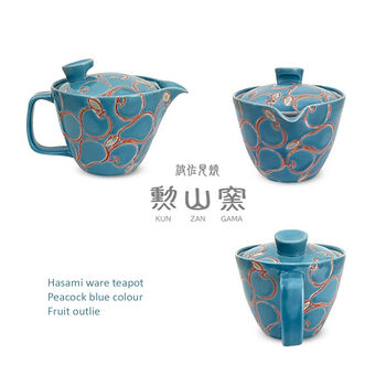Hasami Ware Teapot Teacup Set Dahlia And Fruit, 9 of 10