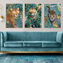 Three Prints Big Cats Jungle Tiger Cheetah Leopard Art, thumbnail 1 of 10