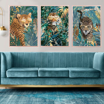 Three Prints Big Cats Jungle Tiger Cheetah Leopard Art, 3 of 10