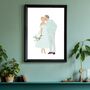Custom Faceless Engagement Wedding Colour Portrait, thumbnail 1 of 11