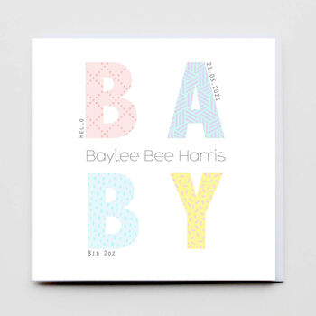 Personalised New Baby Greeting Card, 2 of 3