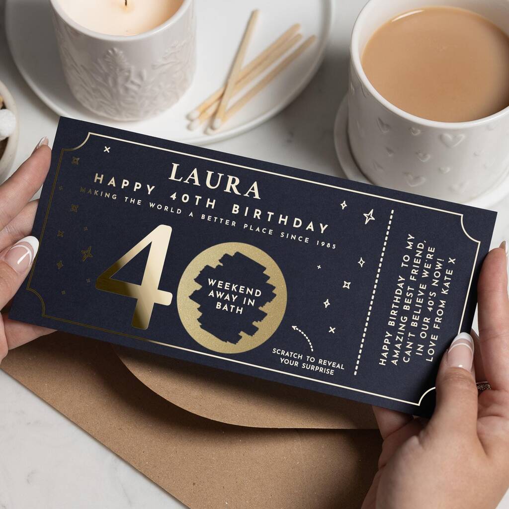 Personalised 40th Birthday Weekend Away Voucher For Her, 1 of 9