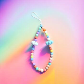 Pastel Cloud Beaded Phone Charm, 4 of 4